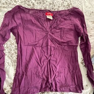 VINTAGE!  Esprit Purple Cotton peasant Top size 5/6